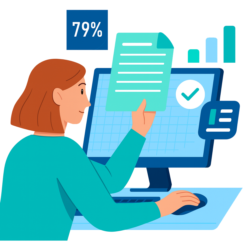 Illustration of Jobcus AI analyzing a resume