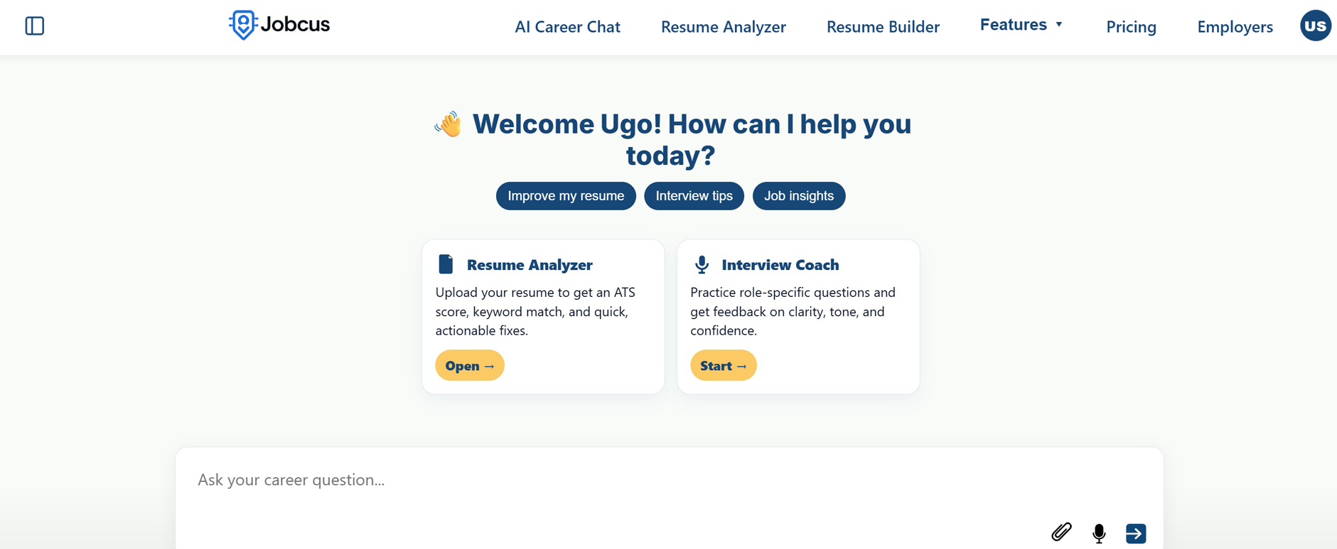 Chat directs you to the right tool