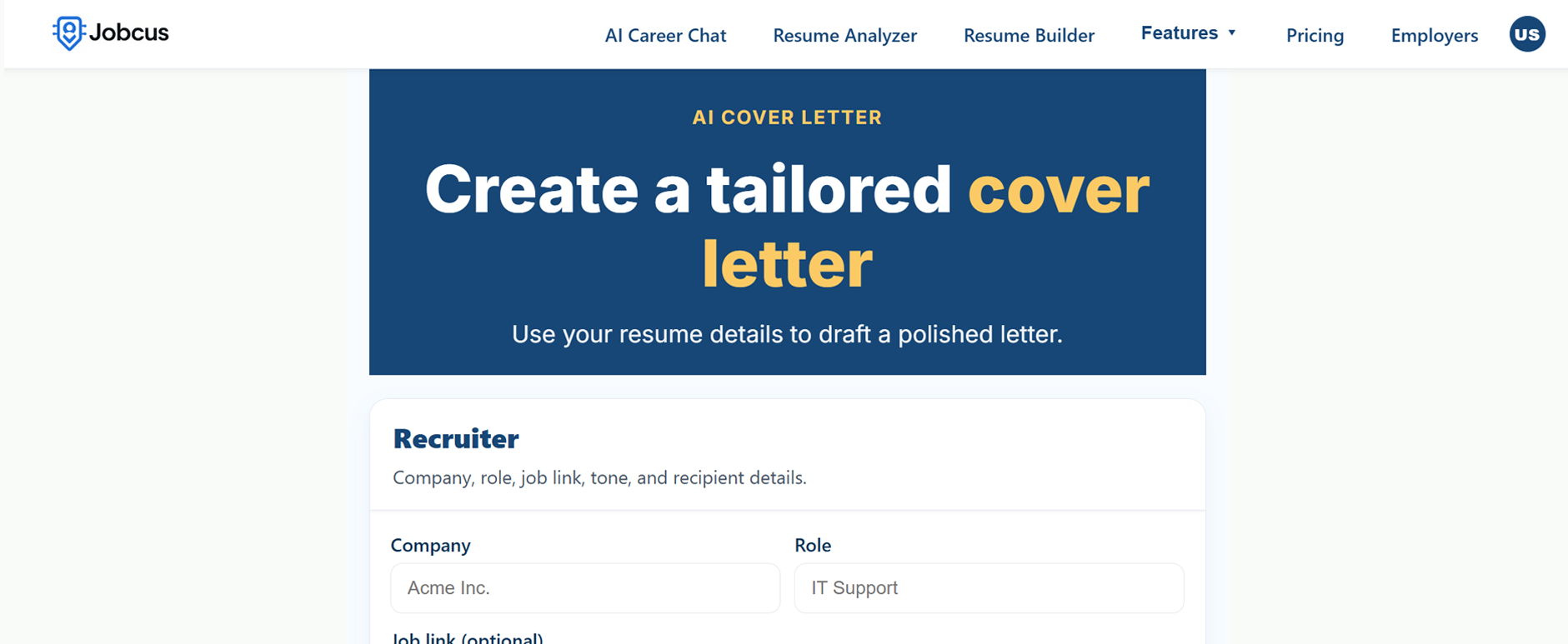 Tailored Cover Letter
